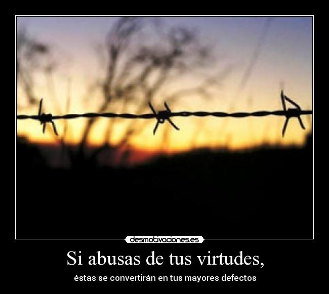 Si abusas de tus virtudes, -