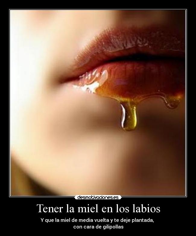 Tener la miel en los labios -