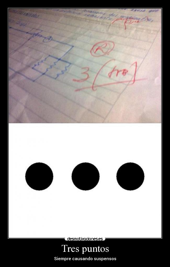carteles tres puntos suspensos reprobar desmotivaciones