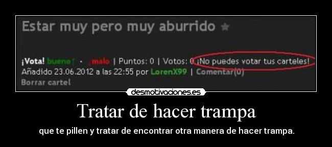 Tratar de hacer trampa - 