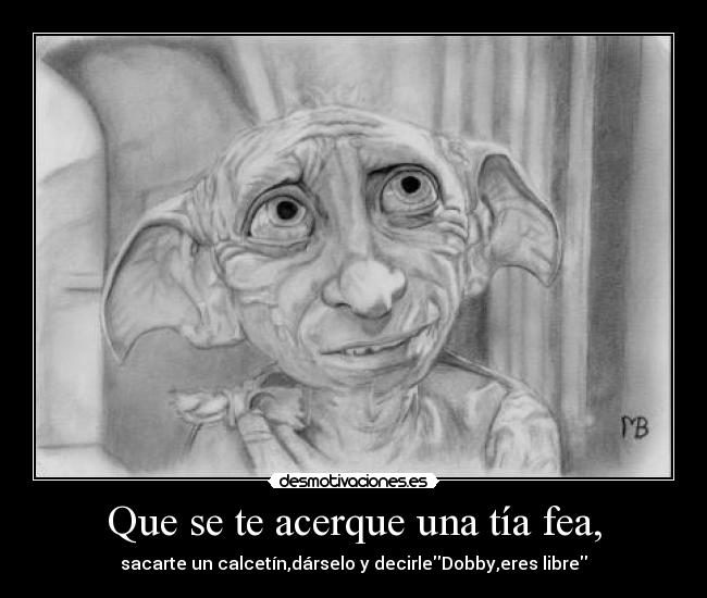 Que se te acerque una tía fea, - sacarte un calcetín,dárselo y decirleDobby,eres libre