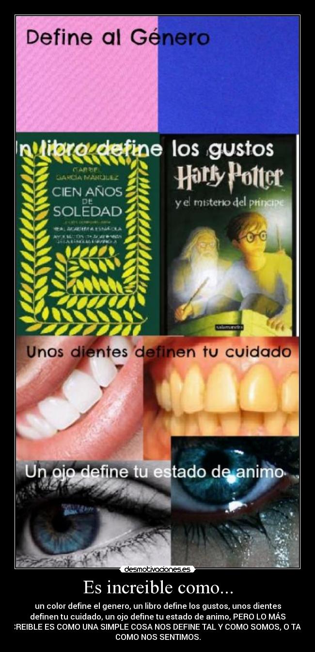 carteles color genero libro gustos dientes cuidado ojo animo sentimos cosa desmotivaciones