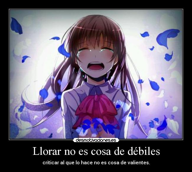 carteles llorar klanotaku raptorhunters harukaze muwigaraklan kawaii anime eve llorar debilidad valor desmotivaciones