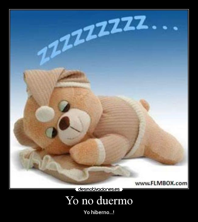 Yo no duermo - Yo hiberno...!