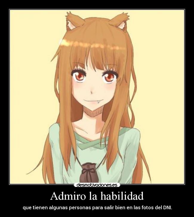 Admiro la habilidad - que tienen algunas personas para salir bien en las fotos del DNI.