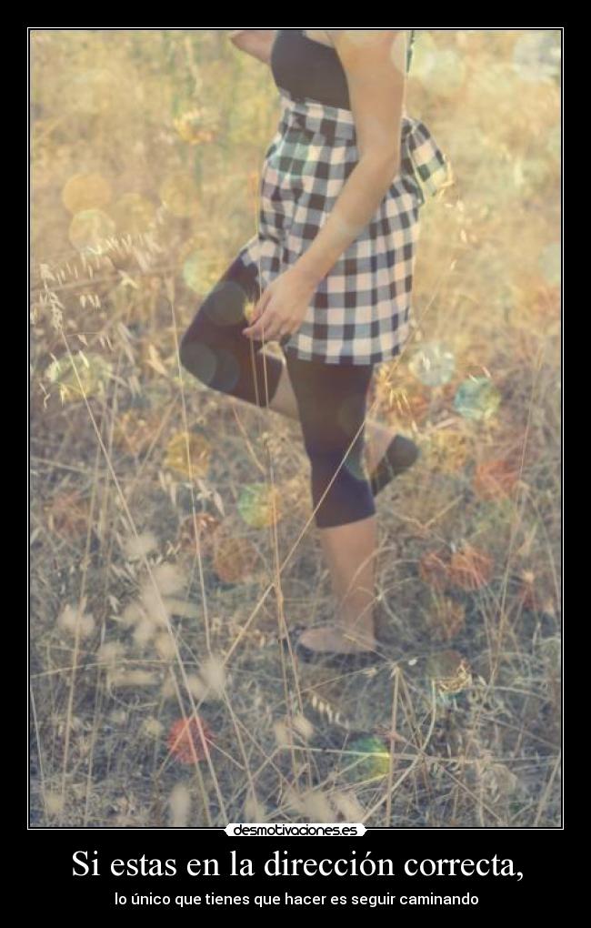Si estas en la dirección correcta, - lo único que tienes que hacer es seguir caminando