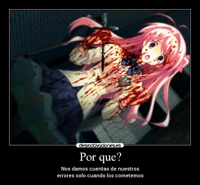 carteles anime chaos head asesinar error desmotivaciones