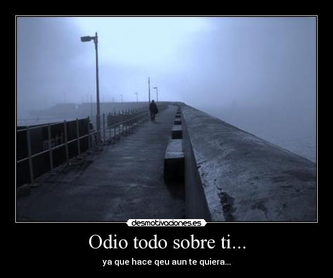 Odio todo sobre ti... - ya que hace qeu aun te quiera...