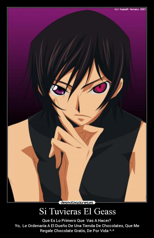 carteles code geass chocolate unicornotakukawaii desmotivaciones