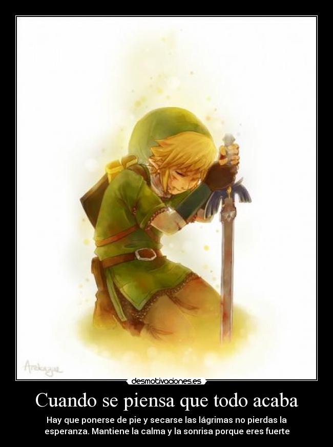 carteles the legend zelda leyenda zelda tloz link videojuegos heridas cuando piens que todo acaba desmotivaciones