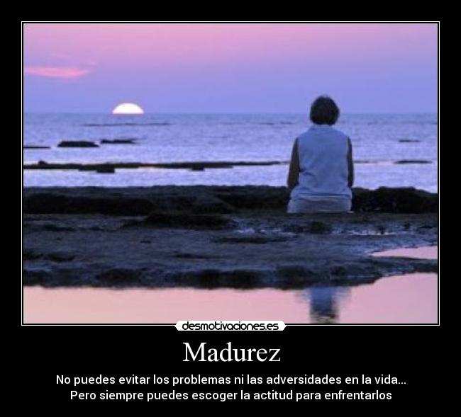 Madurez - No puedes evitar los problemas ni las adversidades en la vida...
Pero siempre puedes escoger la actitud para enfrentarlos