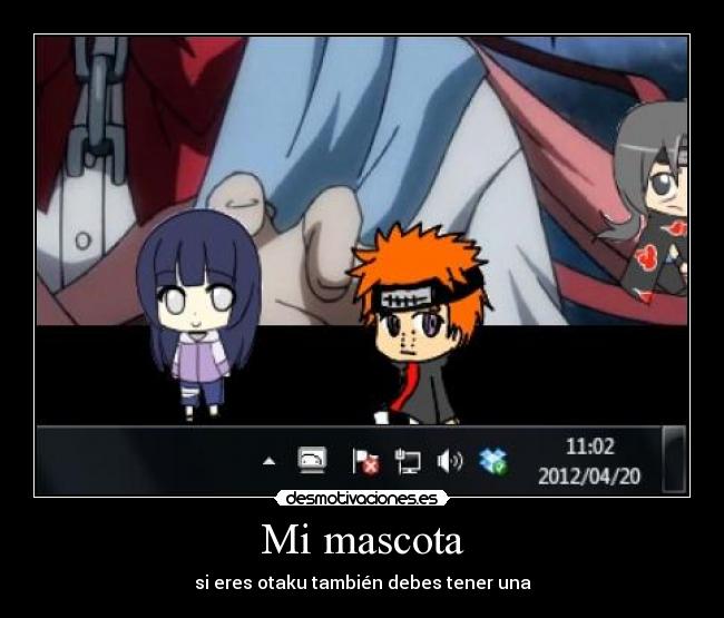 carteles anime mascota xiibi hinata pain itachi manga otaku desmotivaciones