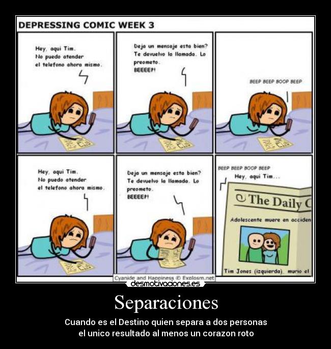 Separaciones - Cuando es el Destino quien separa a dos personas
el unico resultado al menos un corazon roto