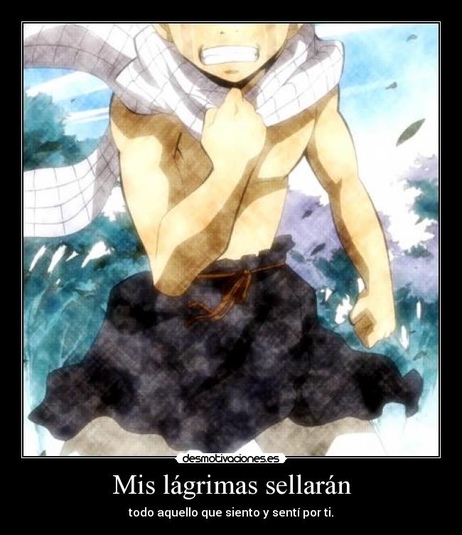 Mis lágrimas sellarán - todo aquello que siento y sentí por ti.