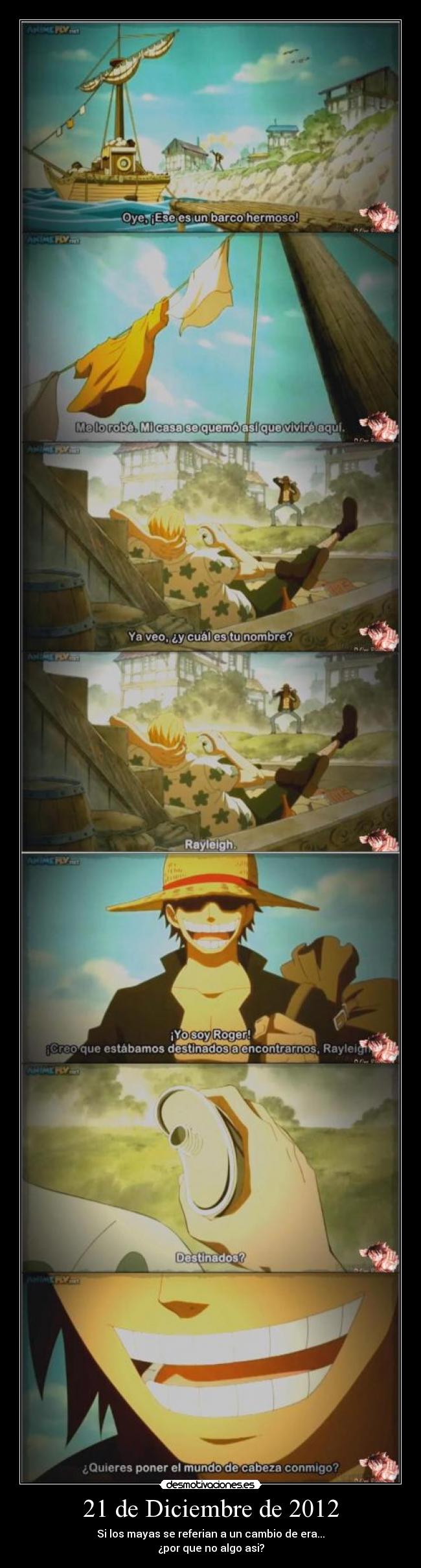 carteles one piece era mayas fin mundo anime desmotivaciones