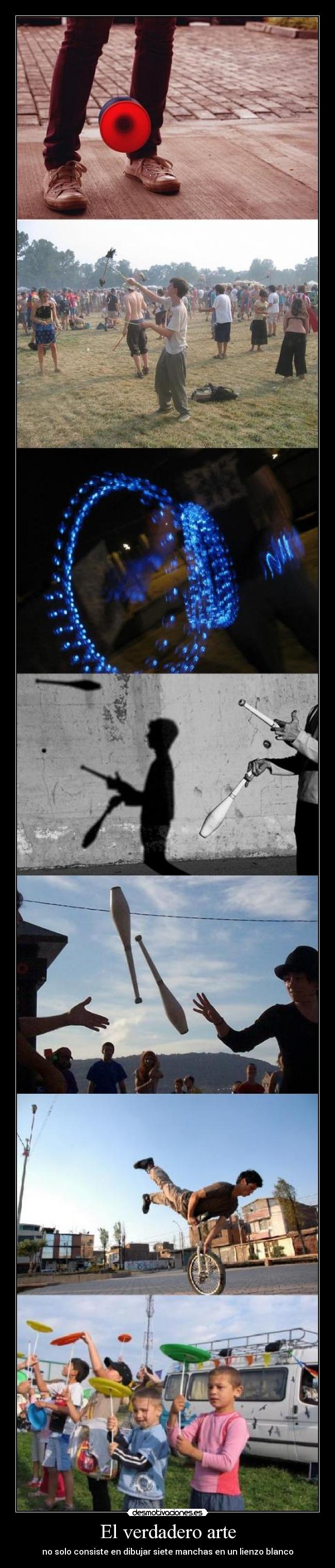 El verdadero arte - no solo consiste en dibujar siete manchas en un lienzo blanco