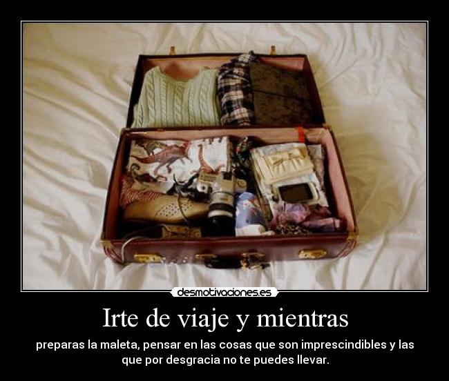 Irte de viaje y mientras - 