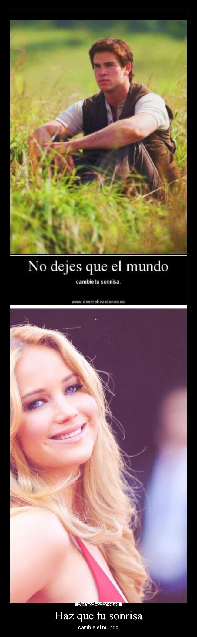 carteles sonrisa jennifer katniss ljdh thg thehungergames losjuegosdelhambre sheremee desmotivaciones