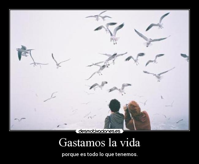 Gastamos la vida - porque es todo lo que tenemos.