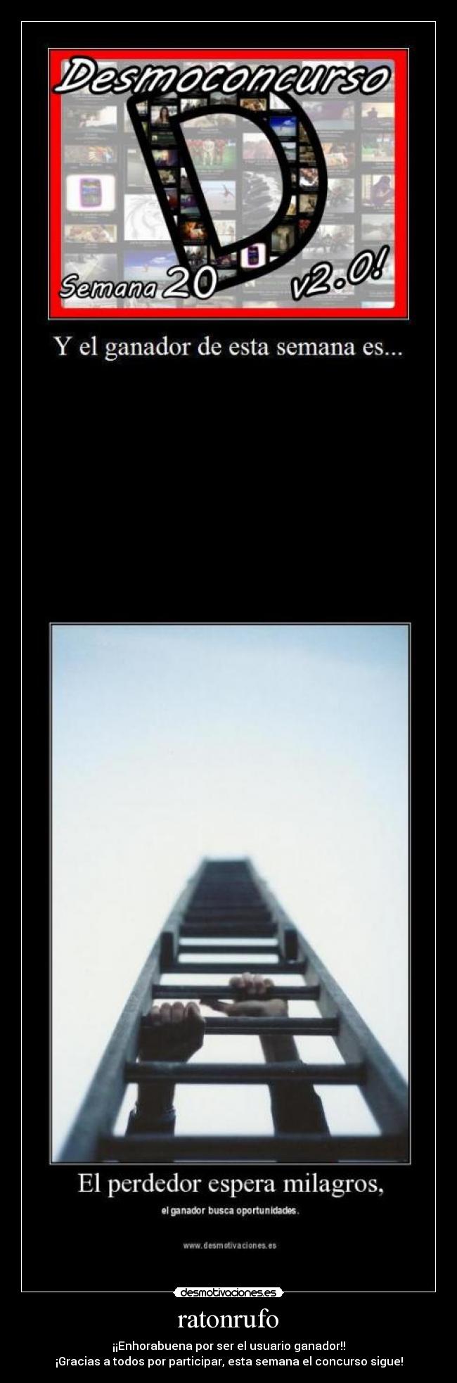carteles ratonrufo ganador semana 2desmoconcurso desmotivaciones