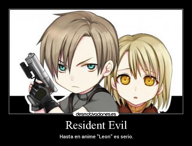 Resident Evil - Hasta en anime Leon es serio.