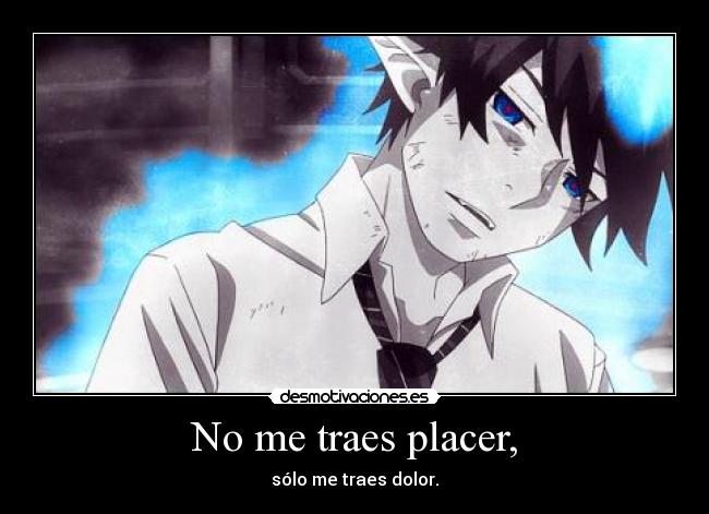 No me traes placer, - sólo me traes dolor.