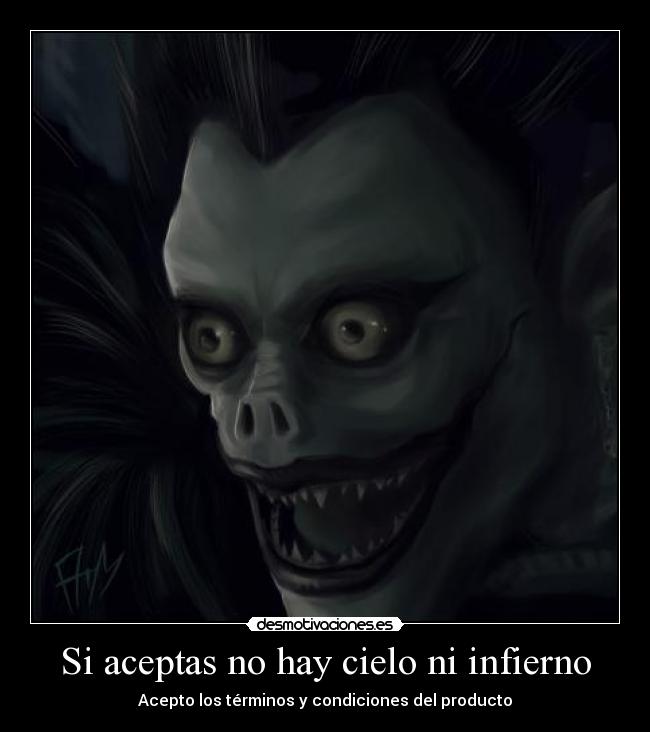 carteles death note ryuk light yagami anime desmotivaciones