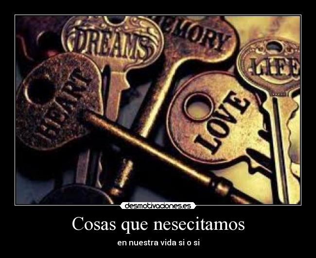 Cosas que nesecitamos - en nuestra vida si o si