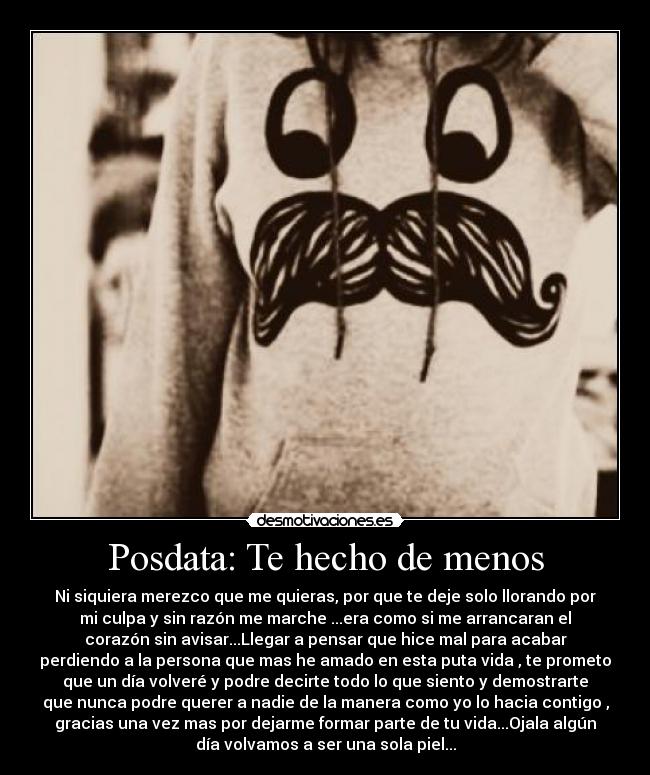 Posdata: Te hecho de menos -