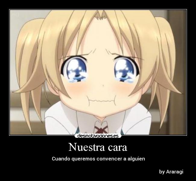 Nuestra cara - Cuando queremos convencer a alguien

                                                                                                                         by Araragi