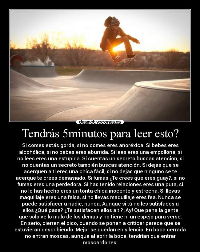 Tendrás 5minutos para leer esto? -