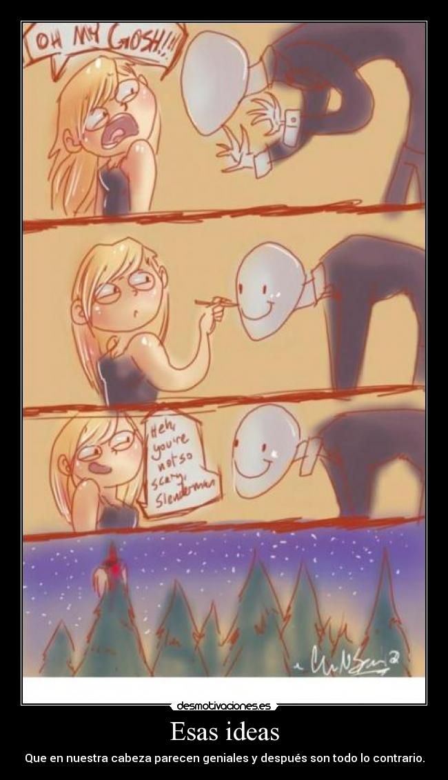 carteles ideas slenderman ideas rubia bosque slender pobrecilla empalado arbol carita cara desmotivaciones