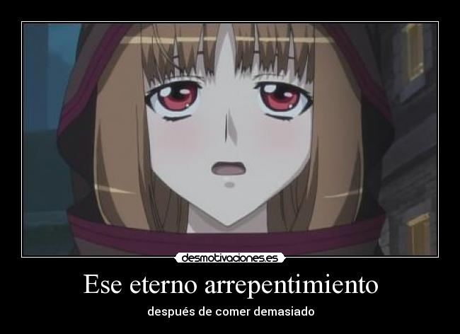 carteles spice and wolf anime harukaze caso horo despeus beber demasiado desmotivaciones