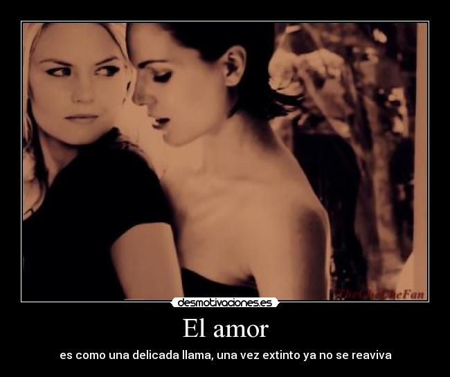 El amor - es como una delicada llama, una vez extinto ya no se reaviva