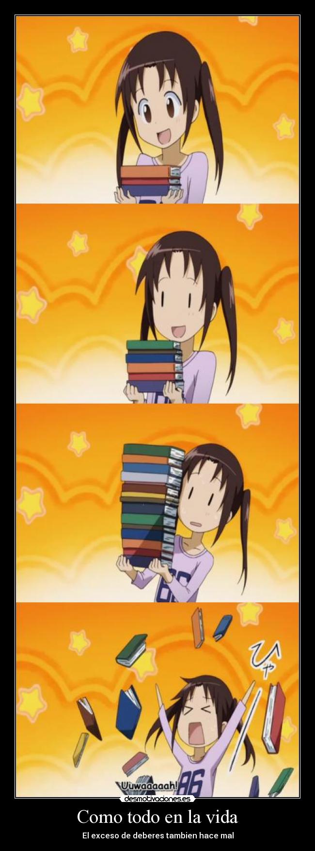 carteles vida anime seitokai yakuindomo deberes exceso desmotivaciones