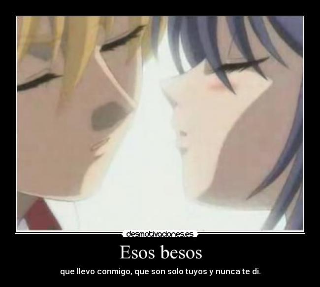 carteles besos anime ginban kaleidoscope tasuza pete desmotivaciones