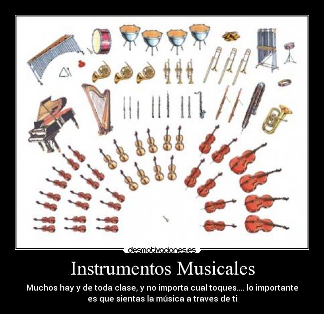 carteles instrumentos musicales guitarra violin piano lluvia saxofon trompeta flautas arpa lira desmotivaciones