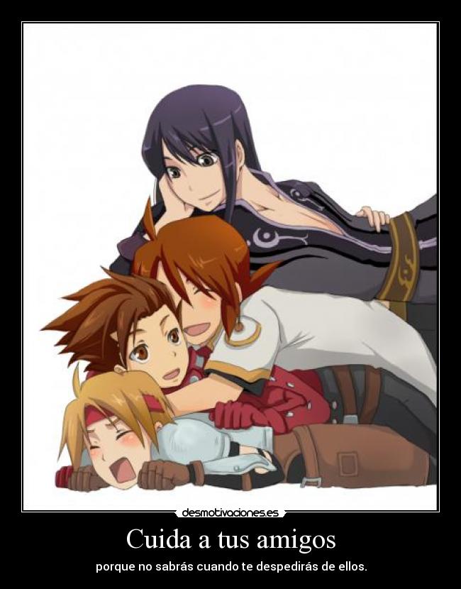 carteles amigos tales series symphonia abyss vesperia phantasia lloyd luke yuri como llama otro desmotivaciones