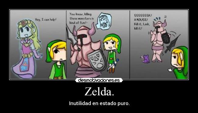 carteles zelda inutil desmotivaciones