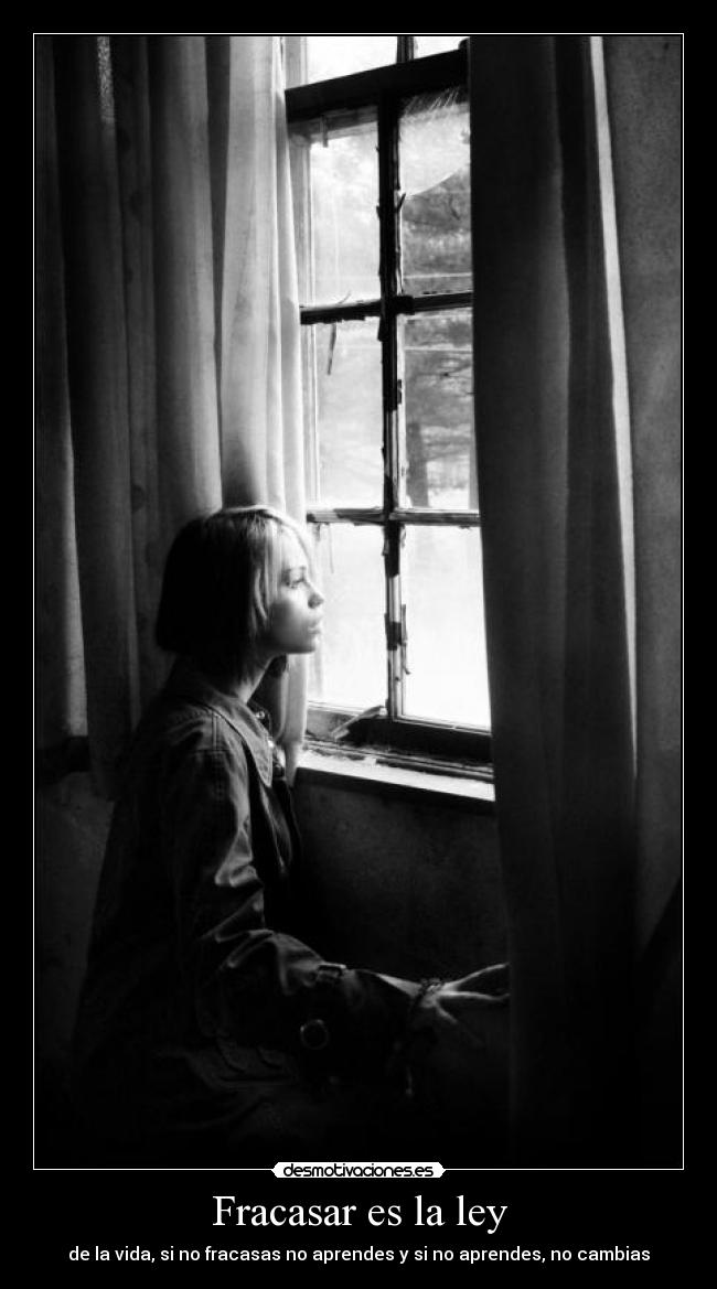 Fracasar es la ley - de la vida, si no fracasas no aprendes y si no aprendes, no cambias