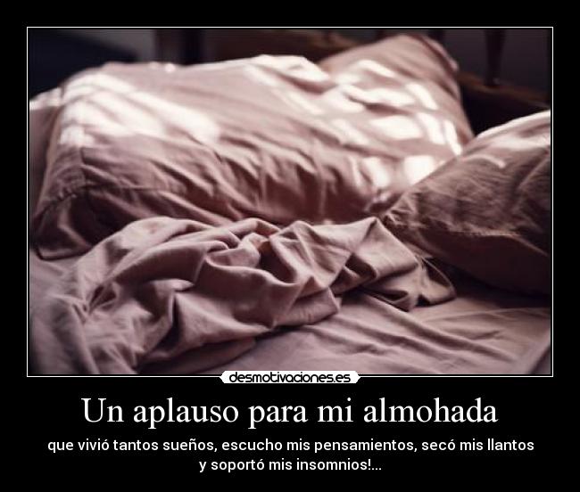 Un aplauso para mi almohada -