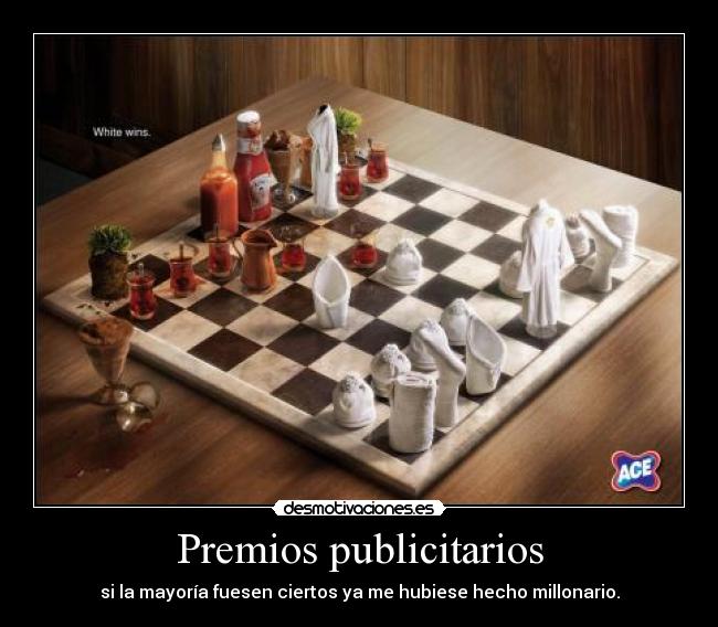 Premios publicitarios - si la mayoría fuesen ciertos ya me hubiese hecho millonario.