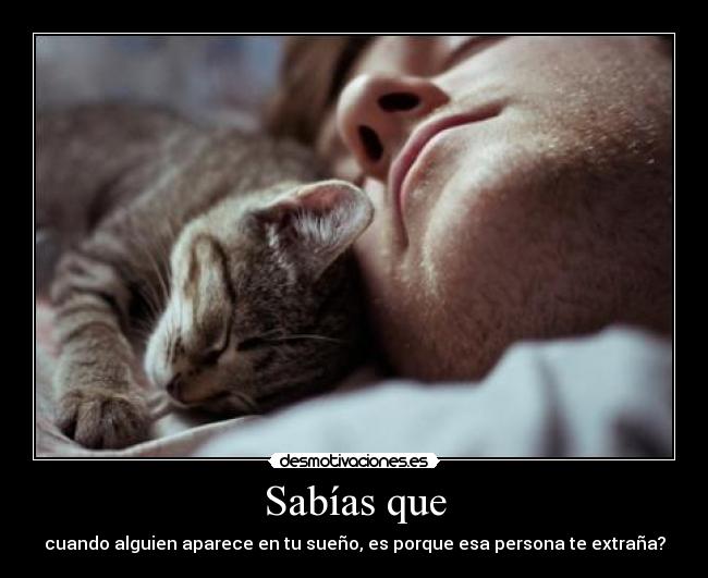 Sabías que - cuando alguien aparece en tu sueño, es porque esa persona te extraña?