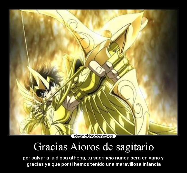 carteles saint seiya aioros sagitario los caballeros del zodiaco desmotivaciones