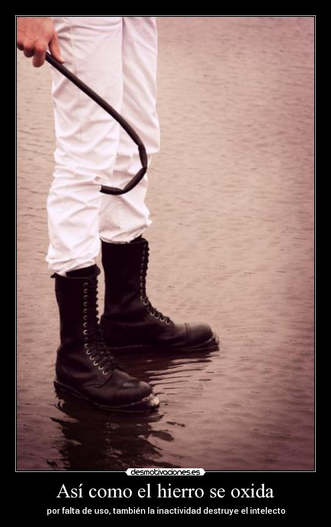 Así como el hierro se oxida - por falta de uso, también la inactividad destruye el intelecto