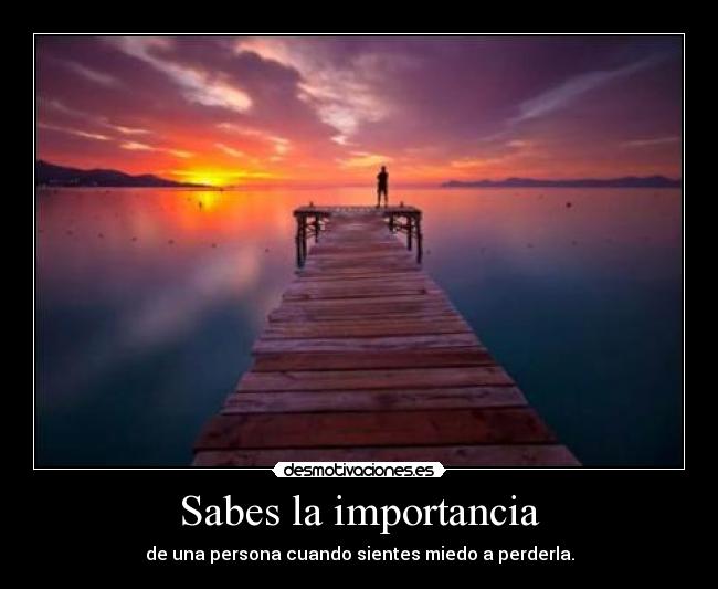 Sabes la importancia - 