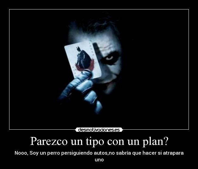 Parezco un tipo con un plan? - 