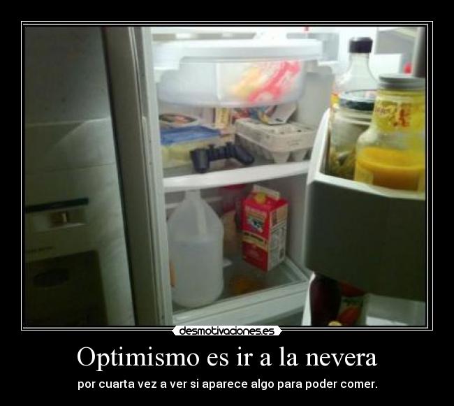 Optimismo es ir a la nevera -