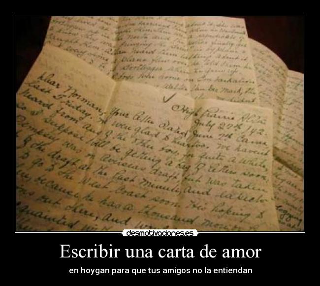 Escribir una carta de amor - en hoygan para que tus amigos no la entiendan