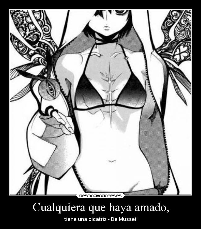 Cualquiera que haya amado, - tiene una cicatriz - De Musset